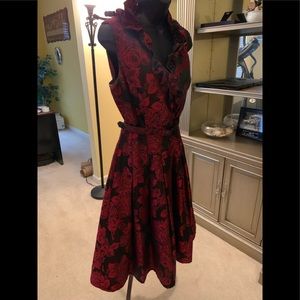 Red and Blk jacquard dress sz 8 by Jessica HowArd